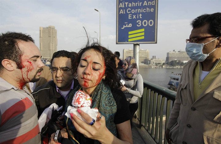 egyptian woman beaten up in demo